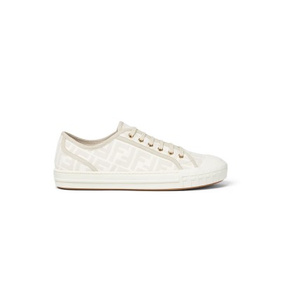 FENDI DOMINO WHITE FABRIC LOW-TOPS 7E1553AK1PF1GQF